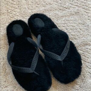 Ugg Fur lined flip flops